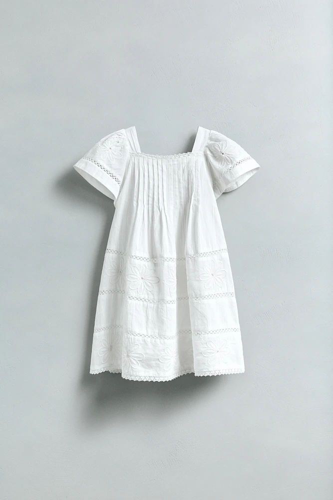 EMBROIDERED OPENWORK DRESS