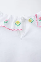 EMBROIDERED NECK BODYSUIT