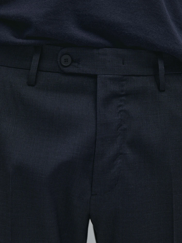 Houndstooth suit trousers
