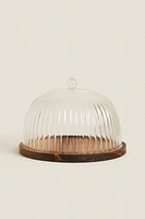 PRÉSENTOIR À GÂTEAUX BOROSILICATE BOIS