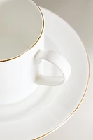 TASSE À THÉ AVEC SOUCOUPE PORCELAINE BONE CHINA BORD