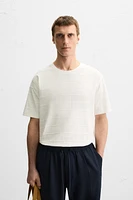 STRIPED IRREGULAR TEXTURED T-SHIRT