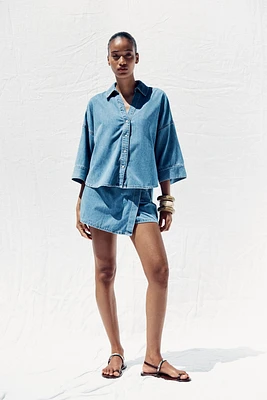 Z1975 FLOWY WIDE-SLEEVE DENIM SHIRT