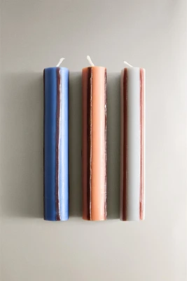 LOT BOUGIES ALLONGÉES RAYURES (LOT DE 3)