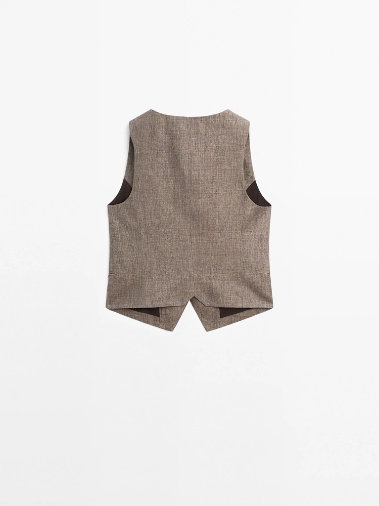 100% linen tailored waistcoat