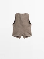 100% linen tailored waistcoat