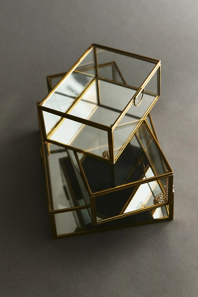 BOÎTE À BIJOUX VERRE NON RECYCLABLE CONTOUR MÉTAL