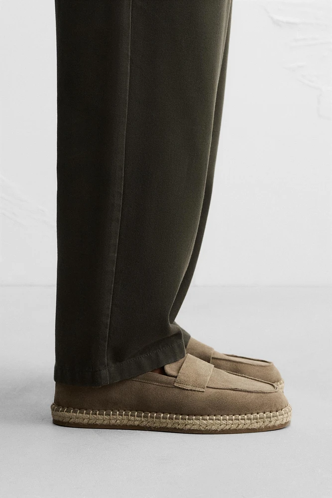 LEATHER MOCCASIN ESPADRILLES