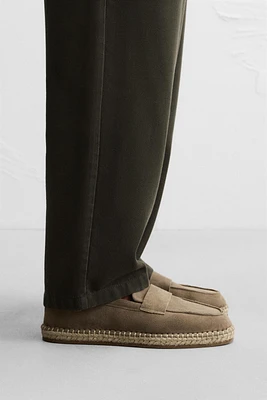 LEATHER MOCCASIN ESPADRILLES