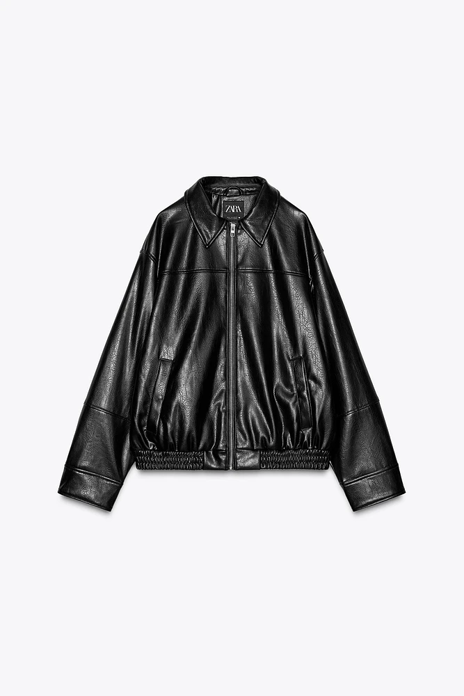 BLOUSON AVIATEUR EN MATIÈRE SYNTHÉTIQUE