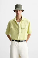 CHEMISE À POCHES 100 % LIN