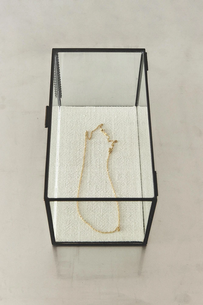 BOÎTE À BIJOUX CONTOUR MÉTAL NOIR