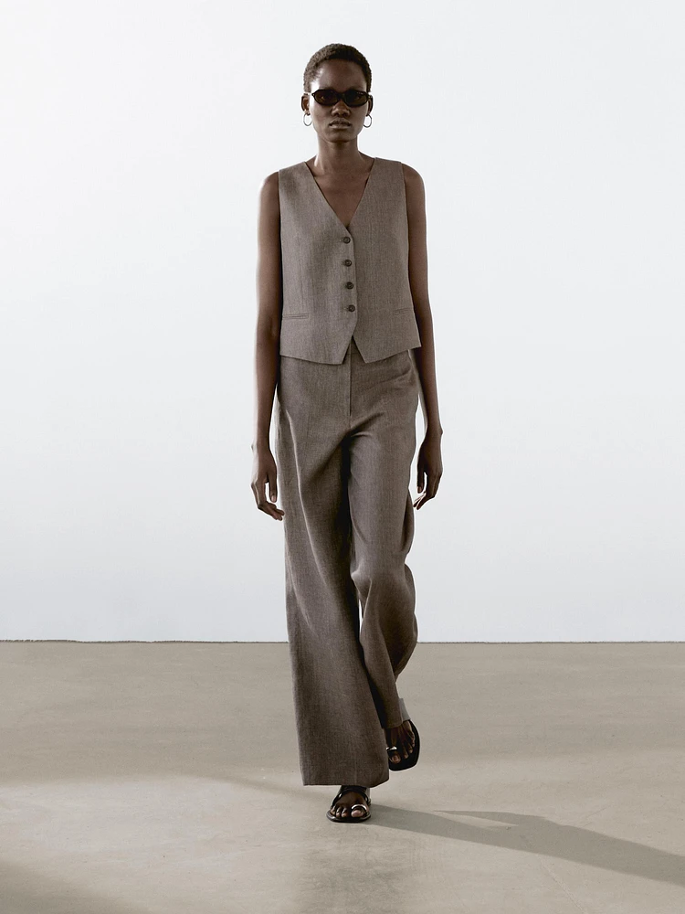 100% linen tailored waistcoat