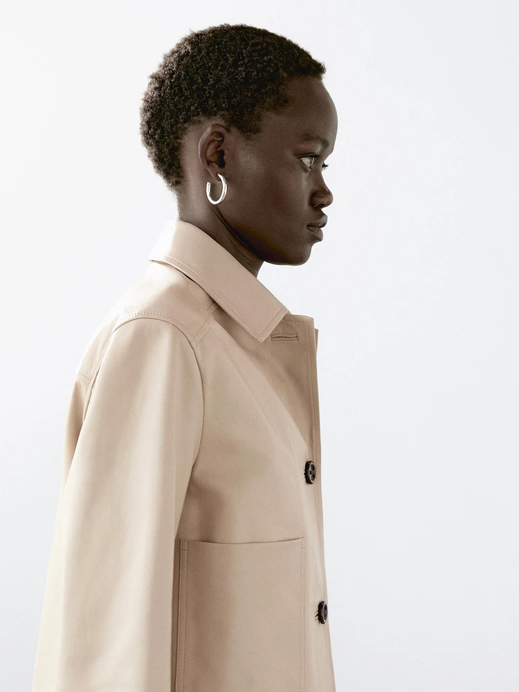 Veste courte en cuir nappa
