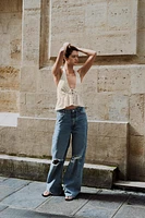 TEXTURED HALTER TOP