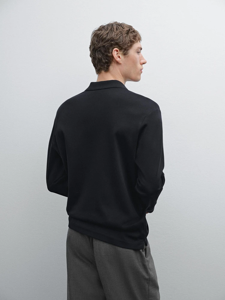 Pull polo manches longues