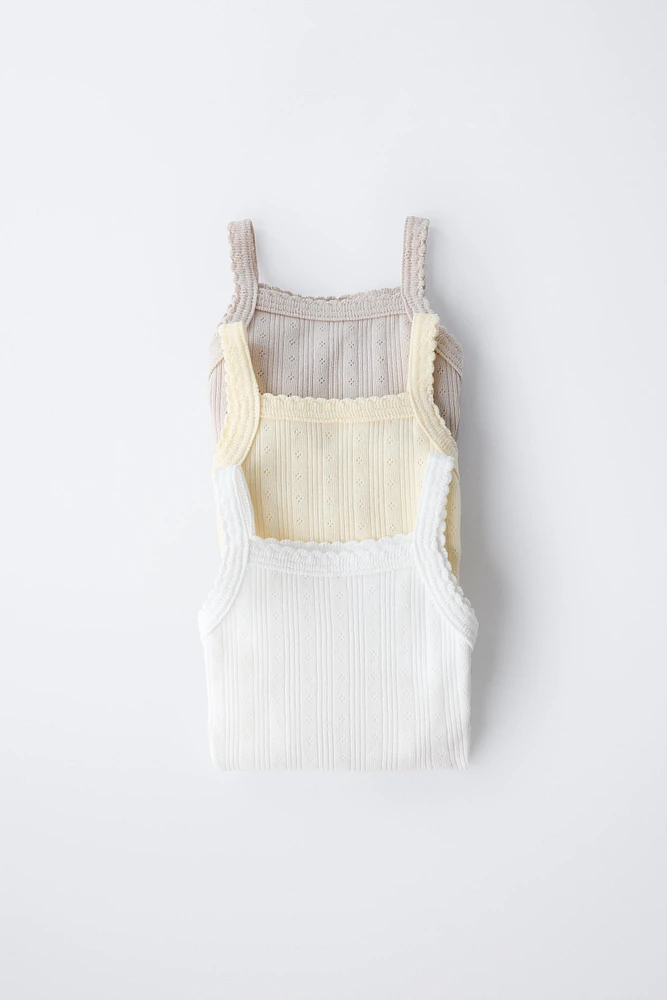 LOT DE TROIS BODYS RIB POINTELLE