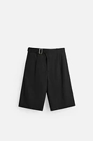 BELTED PLEATED SHORTS