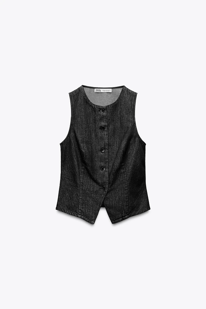 GILET SANS MANCHES EN JEAN TRF