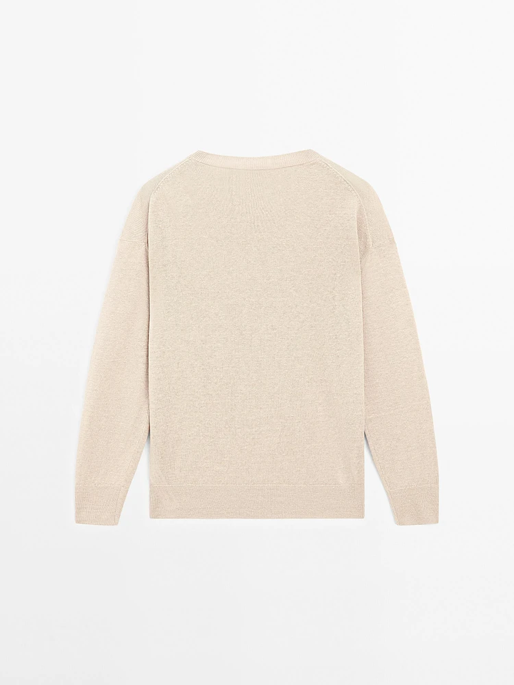 Pull oversize en maille 100 % lin