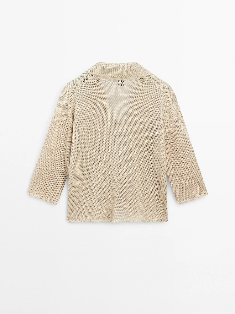 Polo sweater with open collar - STUDIO