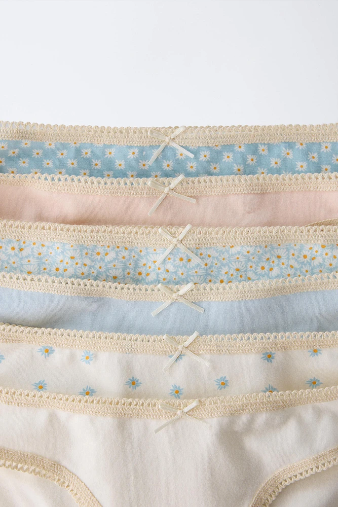 2-6 ANS/ LOT DE SIX CULOTTES À MARGUERITES