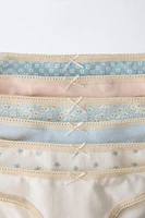 2-6 ANS/ LOT DE SIX CULOTTES À MARGUERITES