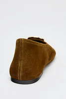 BALLERINES EN CROÛTE DE CUIR