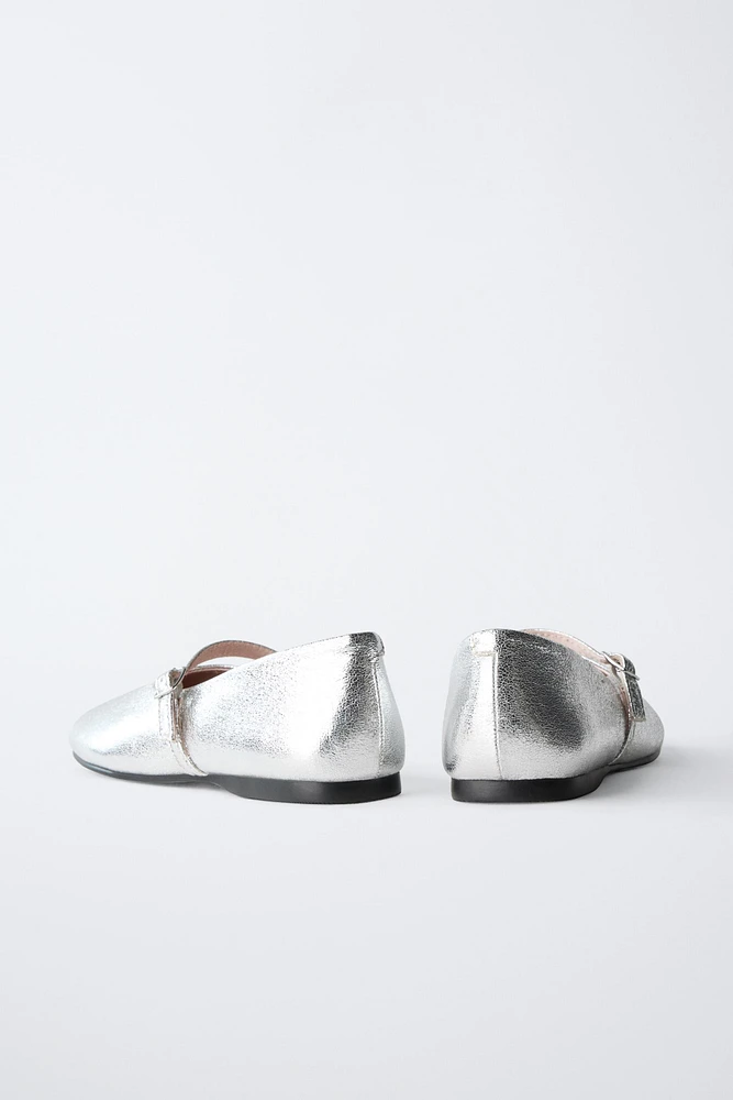 METALLIC BALLET FLATS