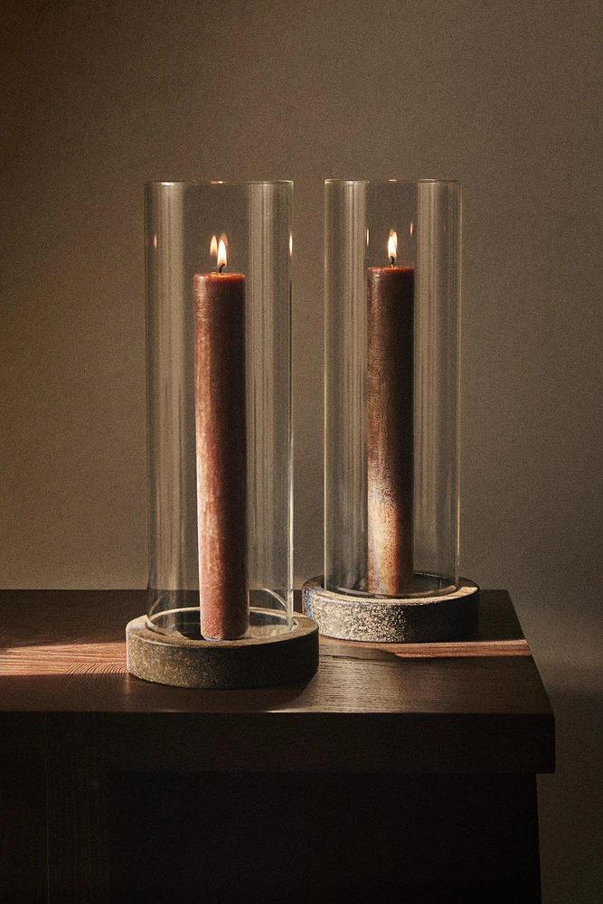 GLASS AND METAL LANTERN