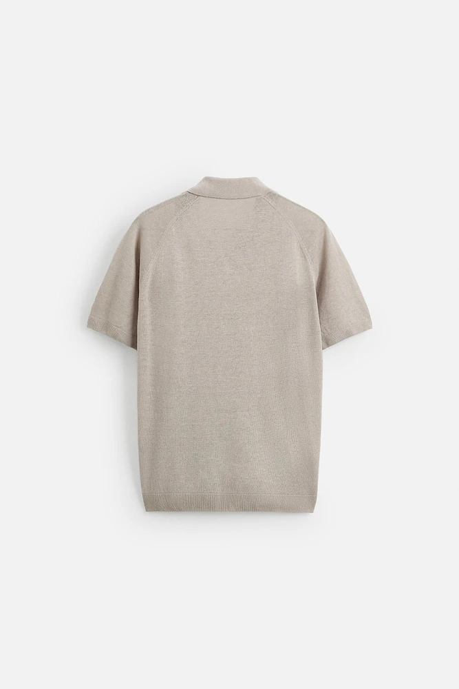 LINEN KNIT POLO SHIRT