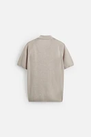 LINEN KNIT POLO SHIRT