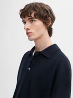 Pull en maille à col polo 100 % cachemire