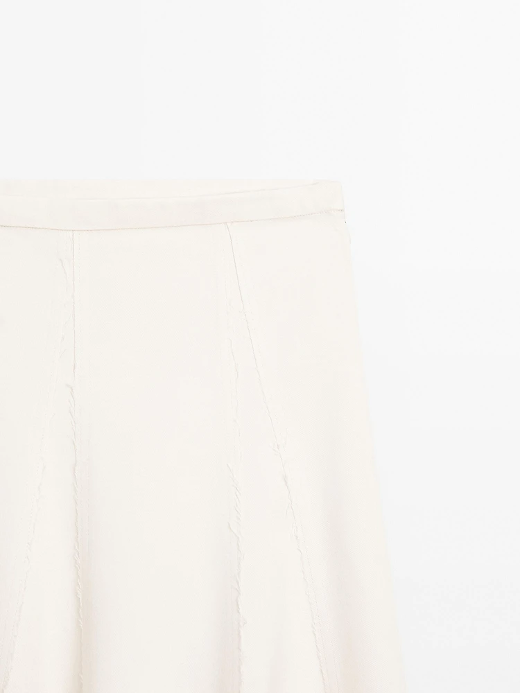 Flounce midi skirt with contrasting detail