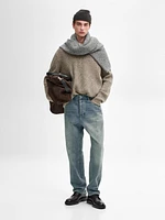 Pull en maille moulinée de laine mélangée