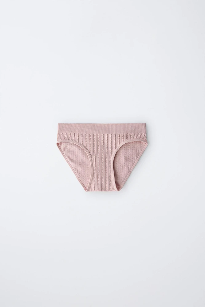 8-14 ANS/ LOT DE TROIS CULOTTES SANS COUTURES STRUCTURE