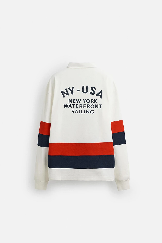 POLO WITH CONTRASTING SIDE STRIPE