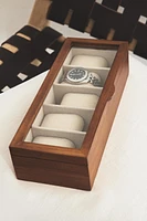 BOÎTE À BIJOUX MONTRES BOIS ET LIN