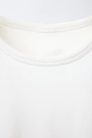 RIBBED CUT OUT BOW T-SHIRT