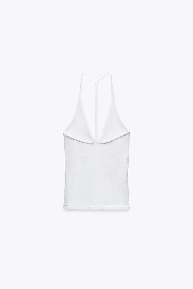 HALTER TOP WITH BACK STRAP