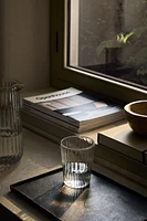 RAISED DESIGN GLASS TUMBLER