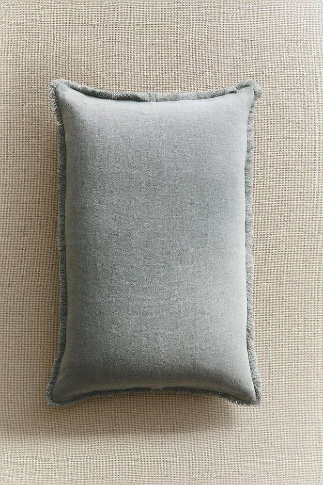 FRINGED THROW PILLOW COVER