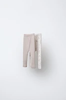 TWO-PACK OF PRINTED POINTELLE LEGGINGS
