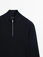 Pull en maille à col camionneur zipp