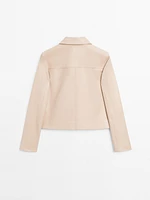 Veste courte en cuir nappa