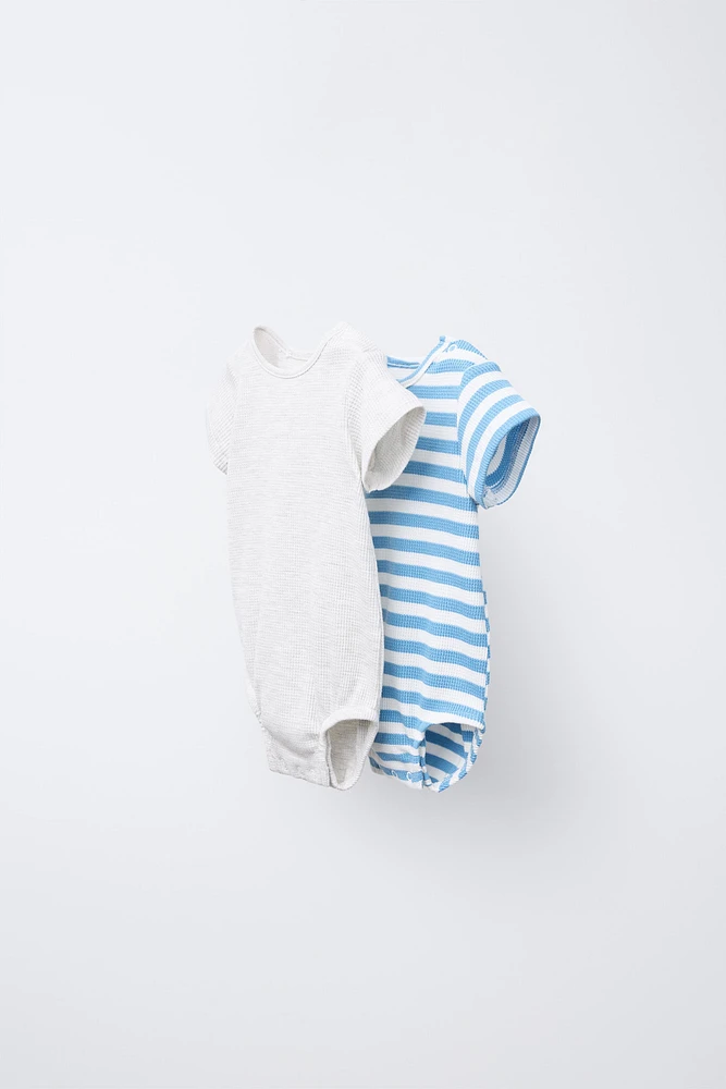 TWO-PACK WAFFLE BODYSUITS