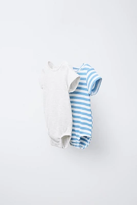 TWO-PACK WAFFLE BODYSUITS