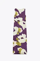 PRINTED SATIN EFFECT MIDI DRESS