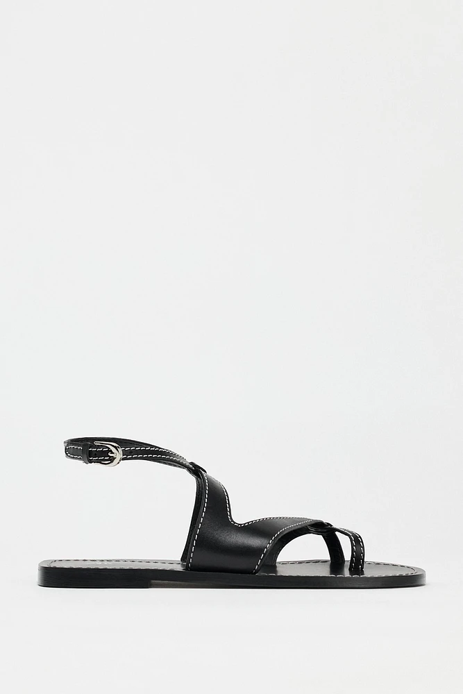 LEATHER STRAPPY SANDALS