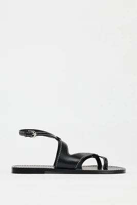 LEATHER STRAPPY SANDALS